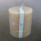 Broste Candles - 11cm x 10cm Walnut Solid Colour Rustic Pillar Candles